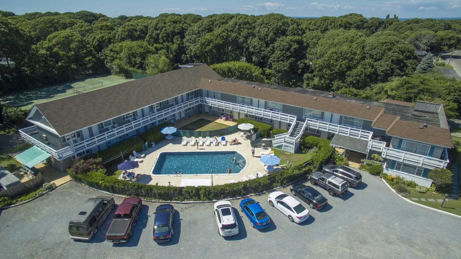 Aerial View of Harborside Resort Motel